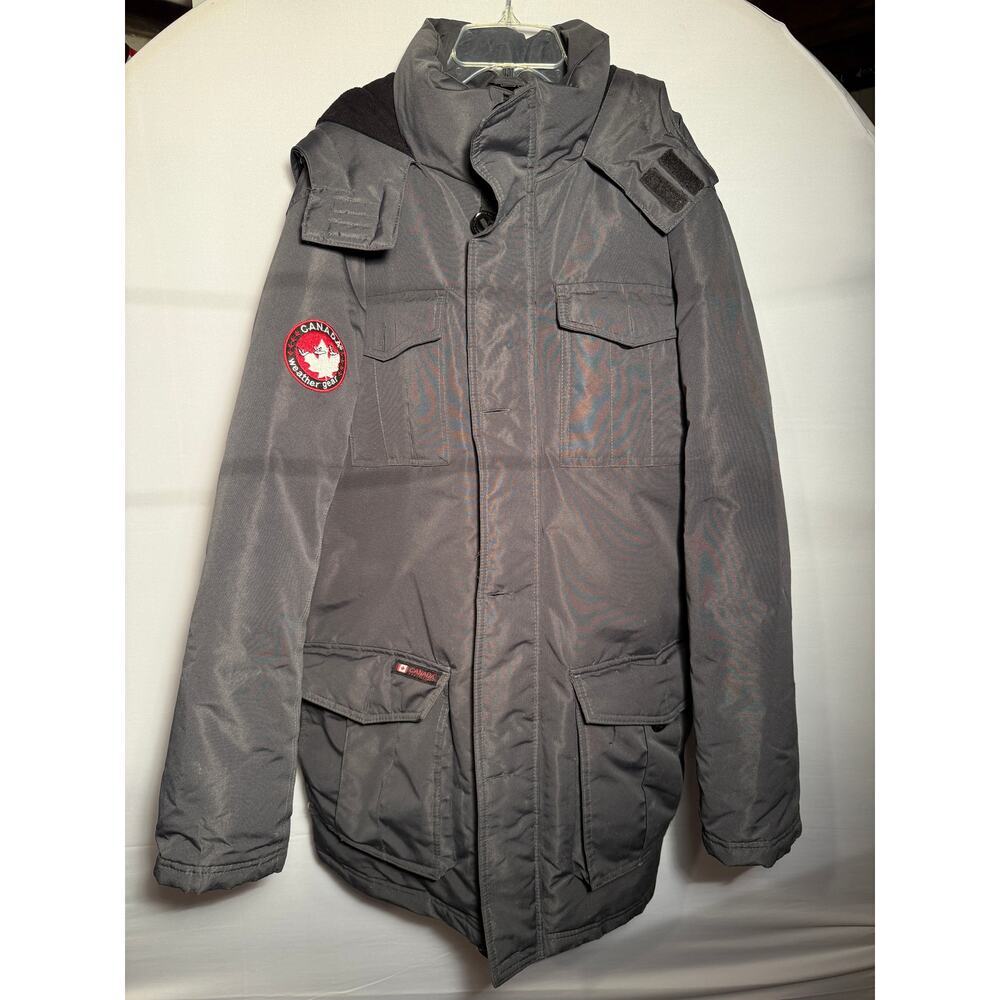 Canada Weather Gear Men's Charcoal Insulated Heavyweight Winter Parka Jacket